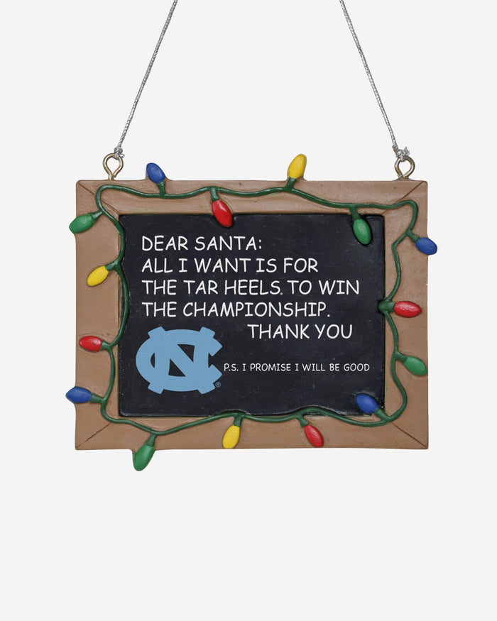 North Carolina Tar Heels Resin Chalkboard Sign Ornament FOCO - FOCO.com