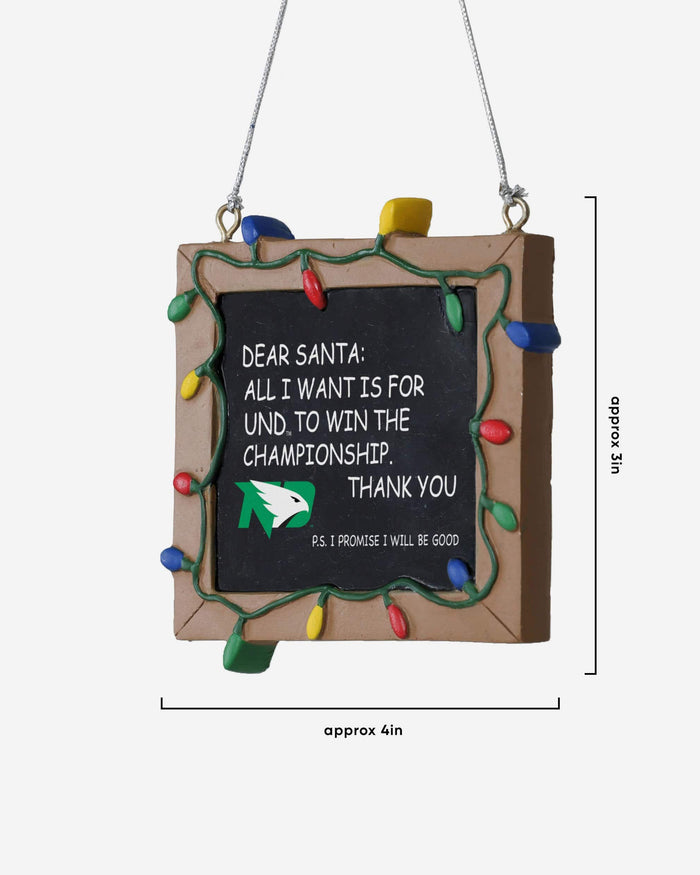 North Dakota Fighting Hawks Resin Chalkboard Sign Ornament FOCO - FOCO.com