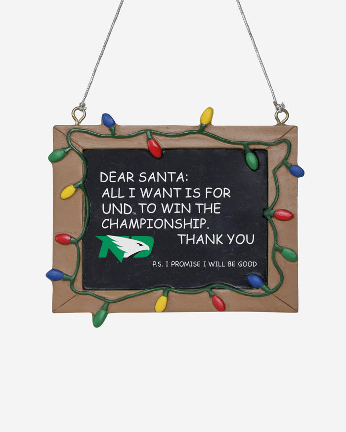 North Dakota Fighting Hawks Resin Chalkboard Sign Ornament FOCO - FOCO.com