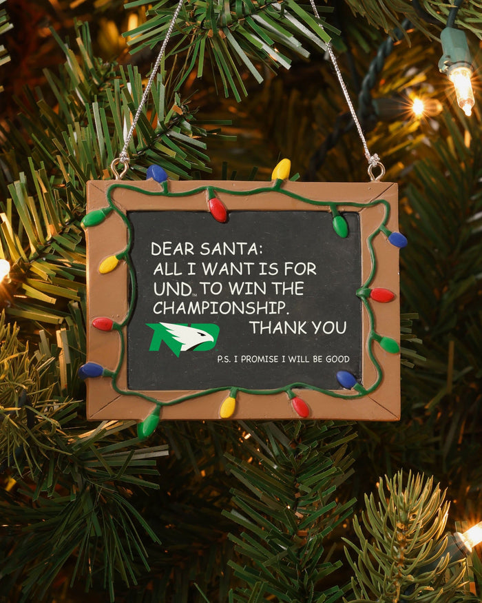 North Dakota Fighting Hawks Resin Chalkboard Sign Ornament FOCO - FOCO.com