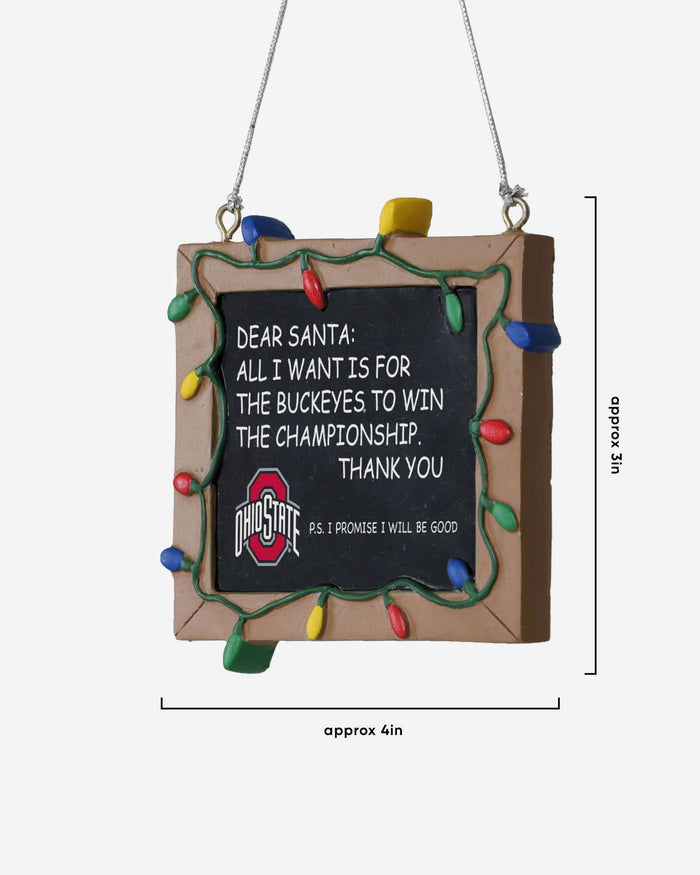 Ohio State Buckeyes Chalkboard Sign Ornament FOCO - FOCO.com