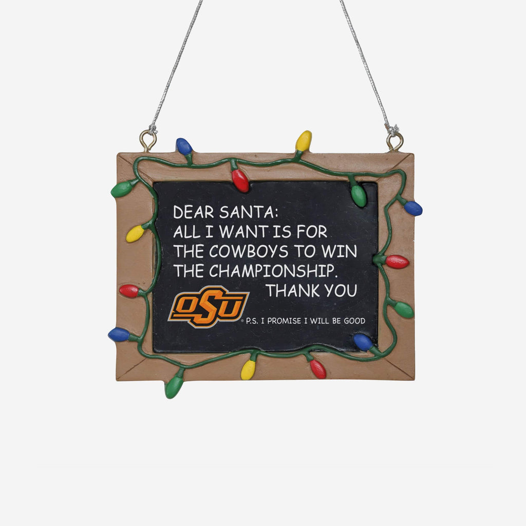 Oklahoma State Cowboys Chalkboard Sign Ornament FOCO - FOCO.com