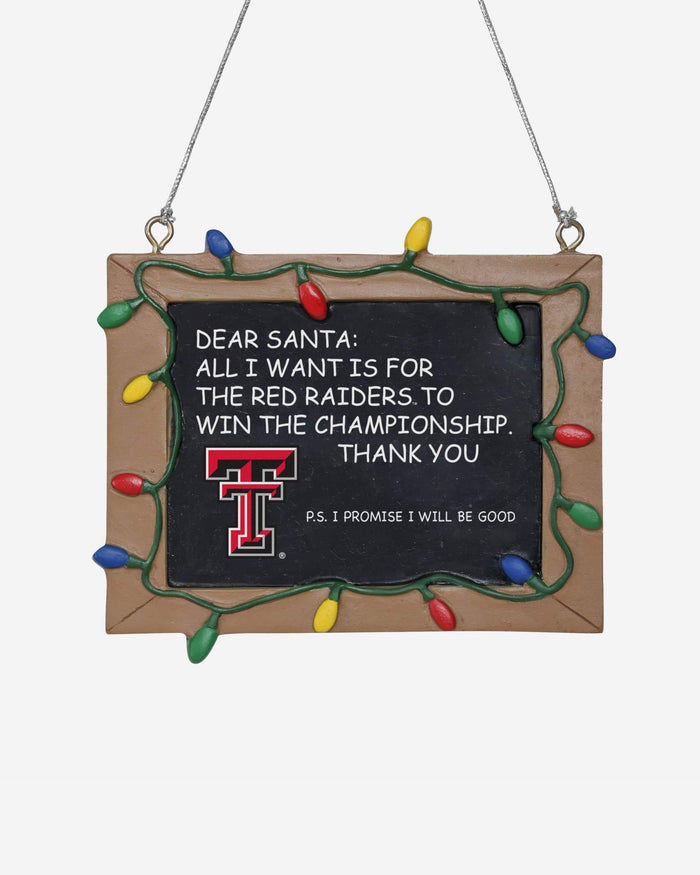 Texas Tech Red Raiders Chalkboard Sign Ornament FOCO - FOCO.com