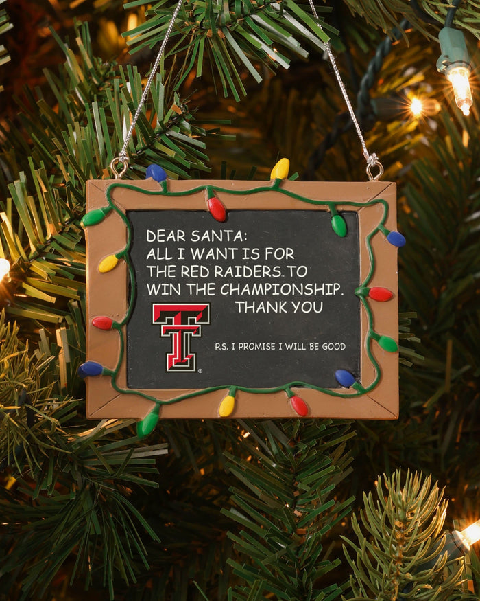 Texas Tech Red Raiders Chalkboard Sign Ornament FOCO - FOCO.com