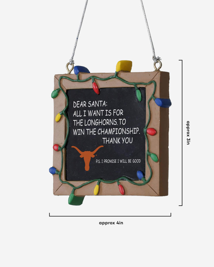 Texas Longhorns Chalkboard Sign Ornament FOCO - FOCO.com