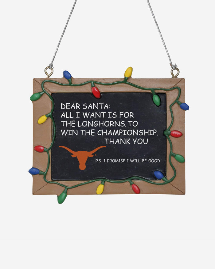 Texas Longhorns Chalkboard Sign Ornament FOCO - FOCO.com