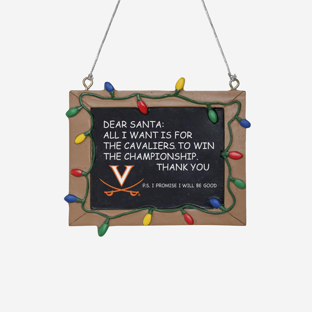 Virginia Cavaliers Chalkboard Sign Ornament FOCO - FOCO.com