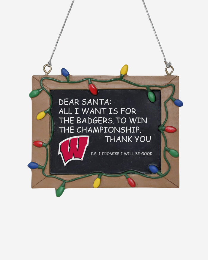 Wisconsin Badgers Chalkboard Sign Ornament FOCO - FOCO.com