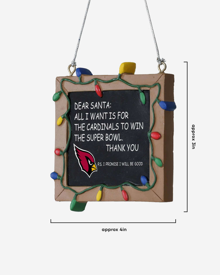 Arizona Cardinals Resin Chalkboard Sign Ornament FOCO - FOCO.com