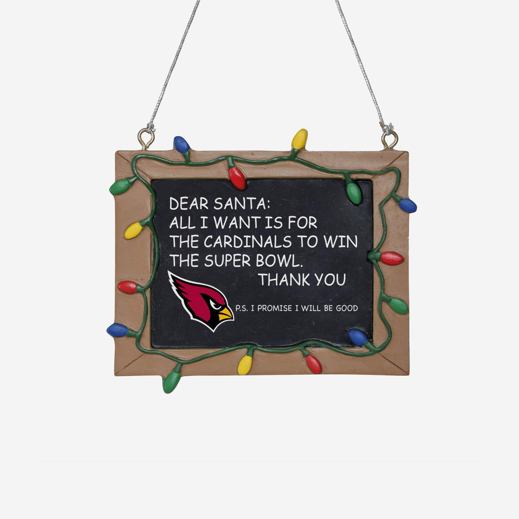 Arizona Cardinals Resin Chalkboard Sign Ornament FOCO - FOCO.com