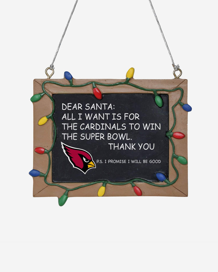 Arizona Cardinals Resin Chalkboard Sign Ornament FOCO - FOCO.com