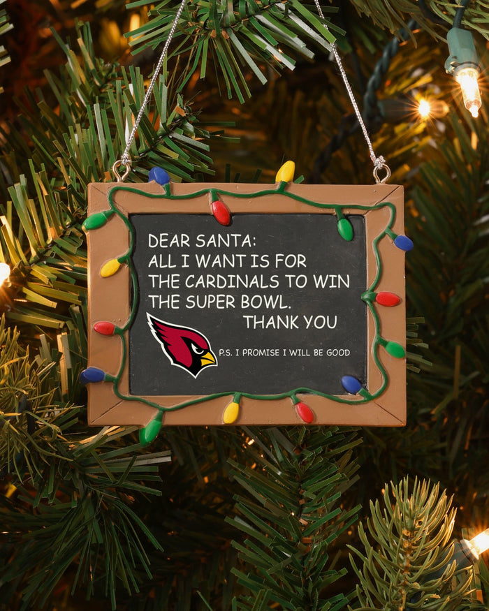 Arizona Cardinals Resin Chalkboard Sign Ornament FOCO - FOCO.com