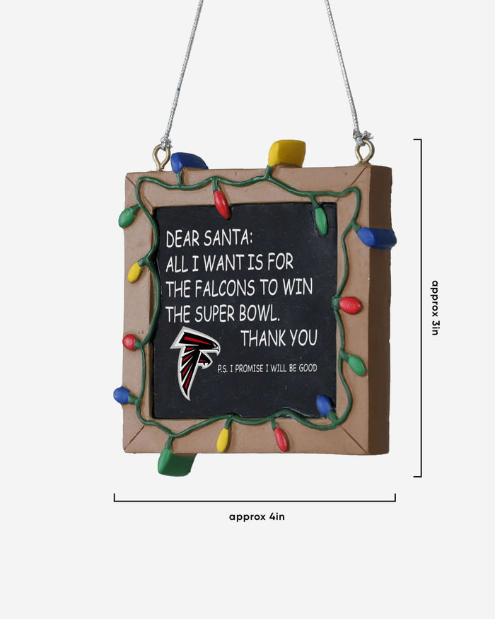 Atlanta Falcons Resin Chalkboard Sign Ornament FOCO - FOCO.com