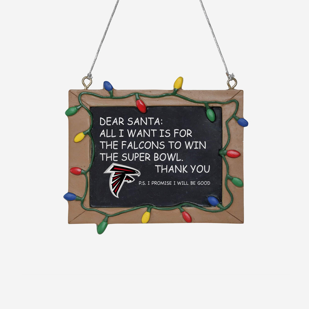 Atlanta Falcons Resin Chalkboard Sign Ornament FOCO - FOCO.com