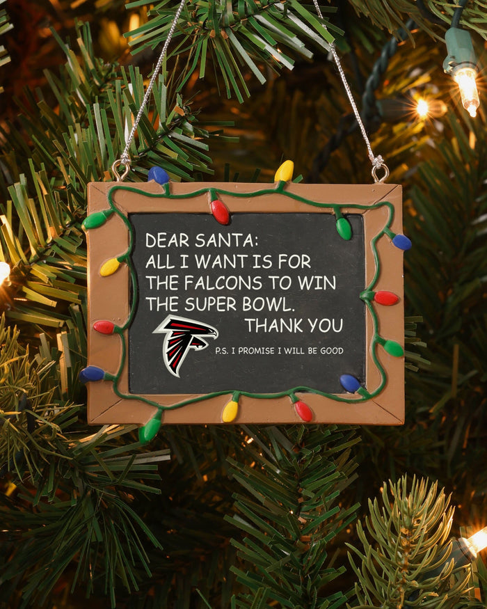 Atlanta Falcons Resin Chalkboard Sign Ornament FOCO - FOCO.com