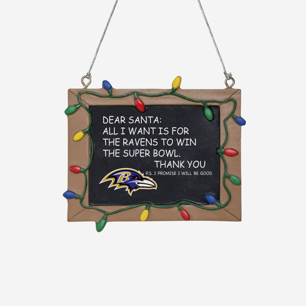 Baltimore Ravens Resin Chalkboard Sign Ornament FOCO - FOCO.com