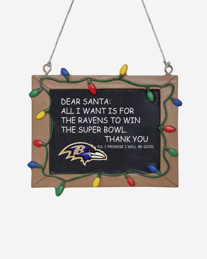 Baltimore Ravens Resin Chalkboard Sign Ornament FOCO - FOCO.com