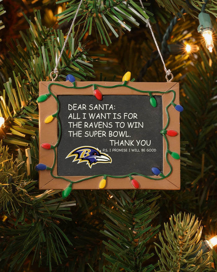 Baltimore Ravens Resin Chalkboard Sign Ornament FOCO - FOCO.com