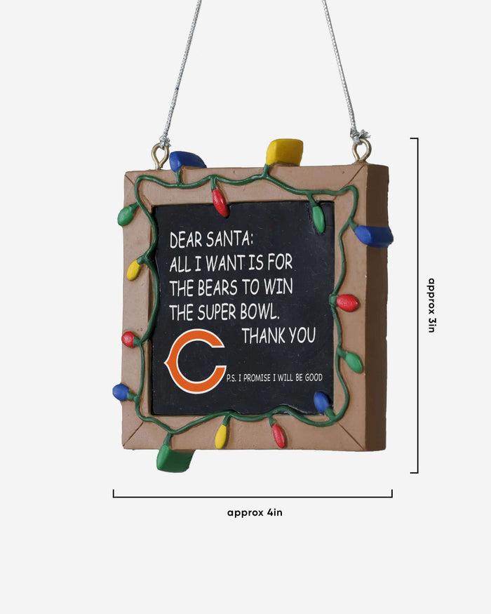 Chicago Bears Resin Chalkboard Sign Ornament FOCO - FOCO.com