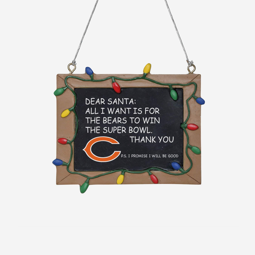 Chicago Bears Resin Chalkboard Sign Ornament FOCO - FOCO.com