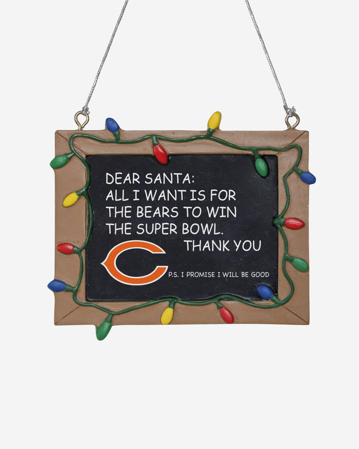 Chicago Bears Resin Chalkboard Sign Ornament FOCO - FOCO.com