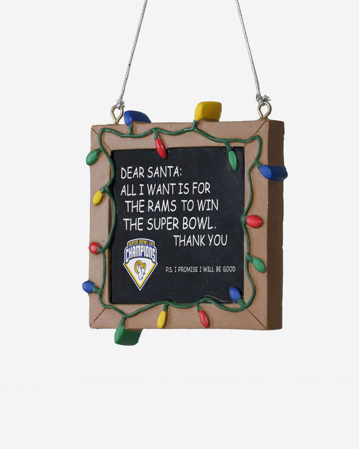 Los Angeles Rams Super Bowl LVI Champions Chalkboard Sign Ornament FOCO - FOCO.com