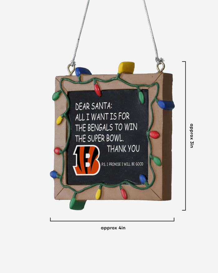 Cincinnati Bengals Resin Chalkboard Sign Ornament FOCO - FOCO.com