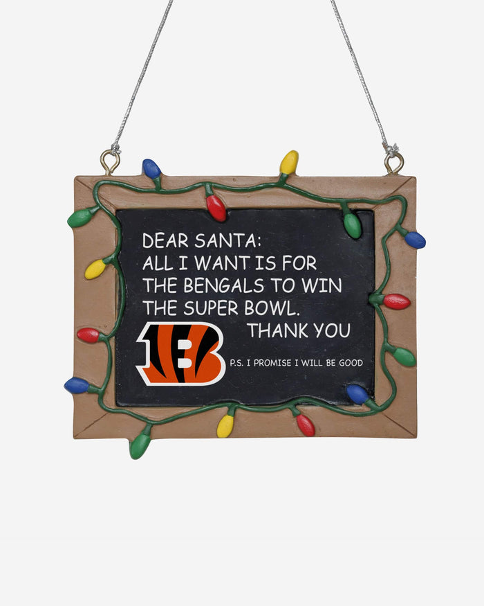 Cincinnati Bengals Resin Chalkboard Sign Ornament FOCO - FOCO.com