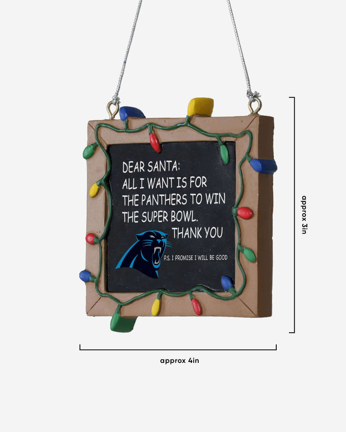 Carolina Panthers Resin Chalkboard Sign Ornament FOCO - FOCO.com