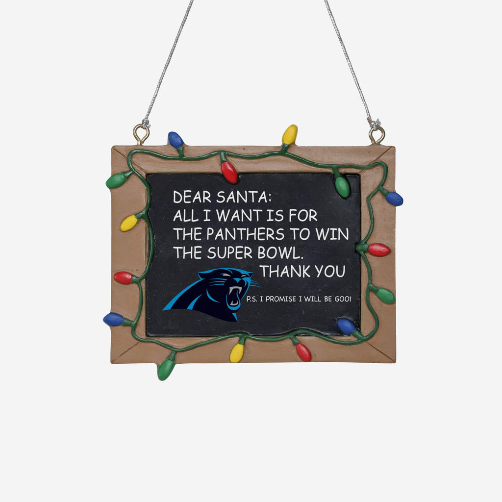 Carolina Panthers Resin Chalkboard Sign Ornament FOCO - FOCO.com