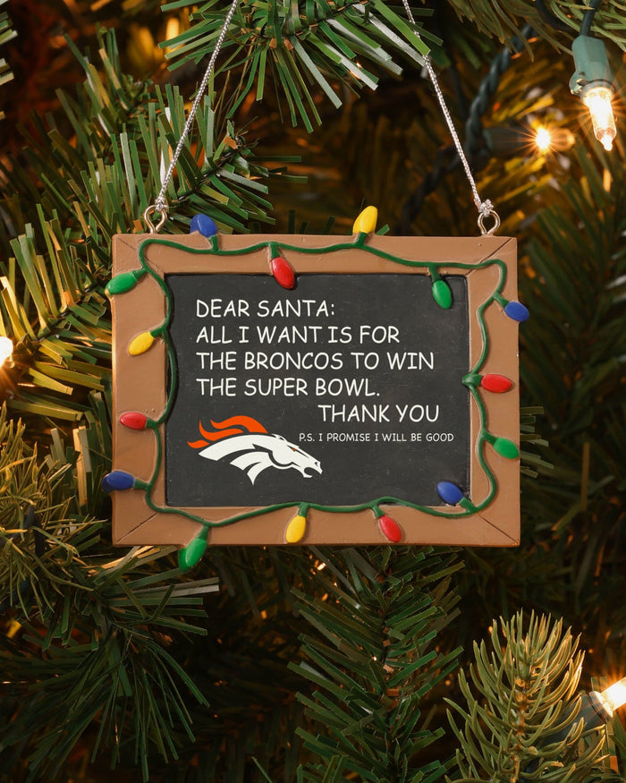 Denver Broncos Resin Chalkboard Sign Ornament FOCO - FOCO.com