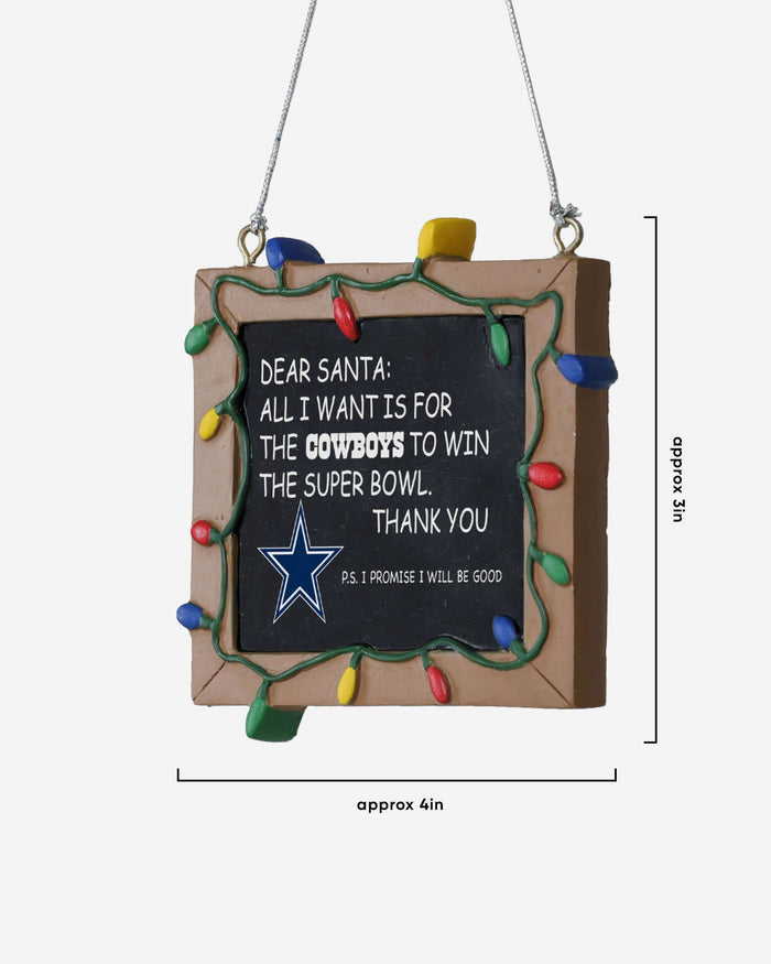 Dallas Cowboys Resin Chalkboard Sign Ornament FOCO - FOCO.com