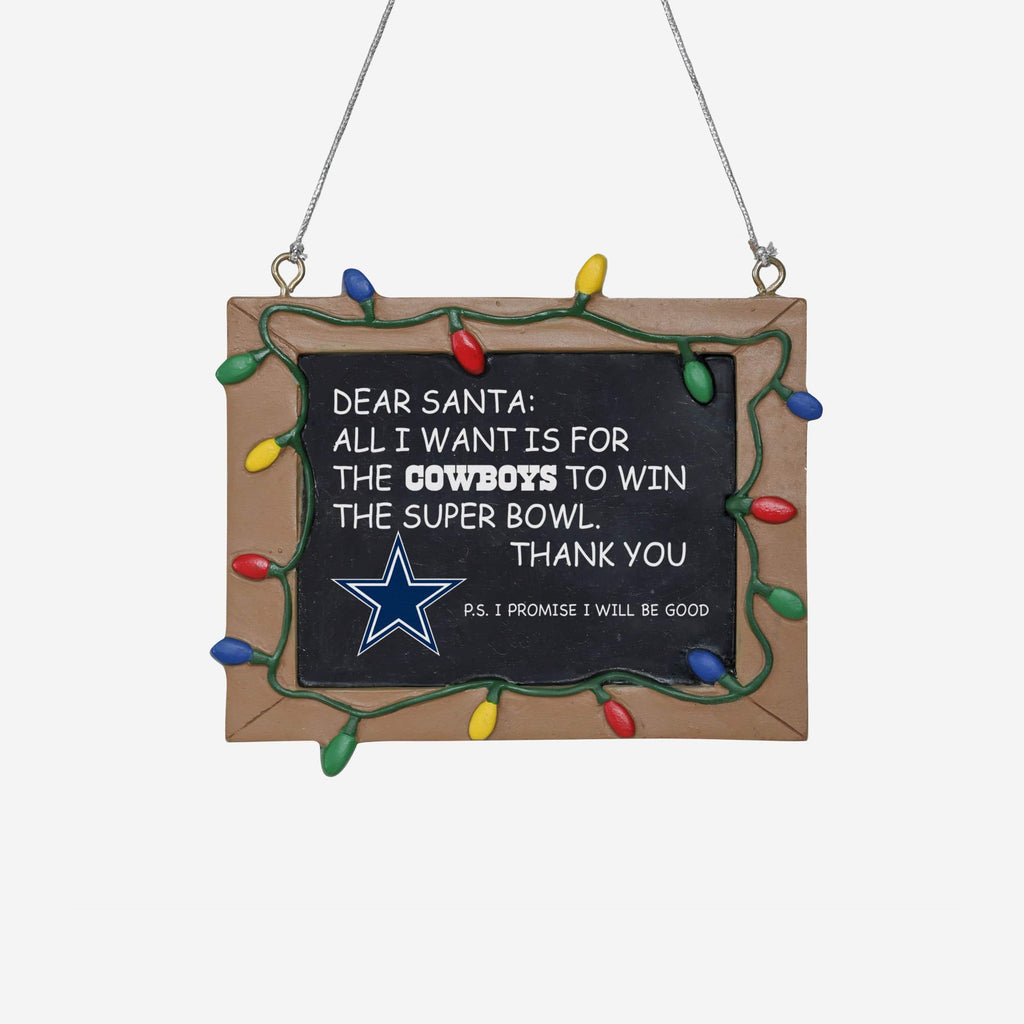 Dallas Cowboys Resin Chalkboard Sign Ornament FOCO - FOCO.com