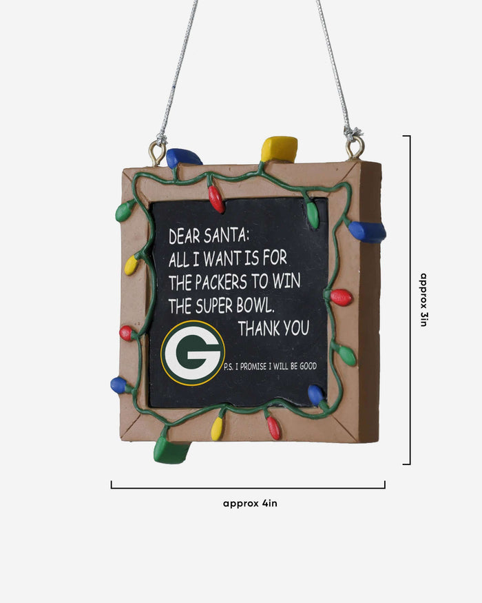 Green Bay Packers Resin Chalkboard Sign Ornament FOCO - FOCO.com