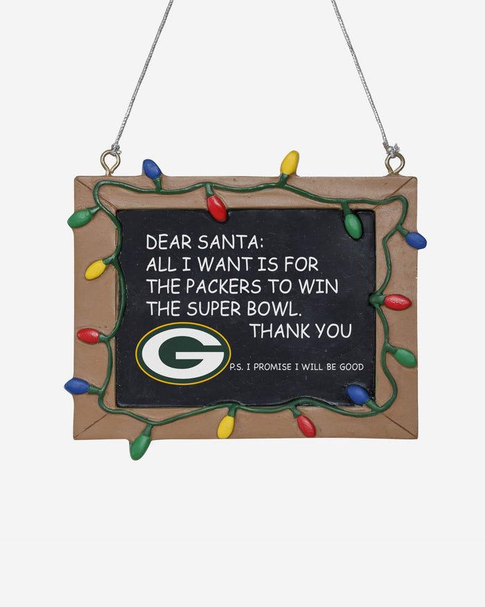 Green Bay Packers Resin Chalkboard Sign Ornament FOCO - FOCO.com