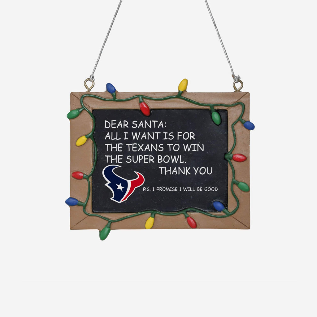 Houston Texans Resin Chalkboard Sign Ornament FOCO - FOCO.com