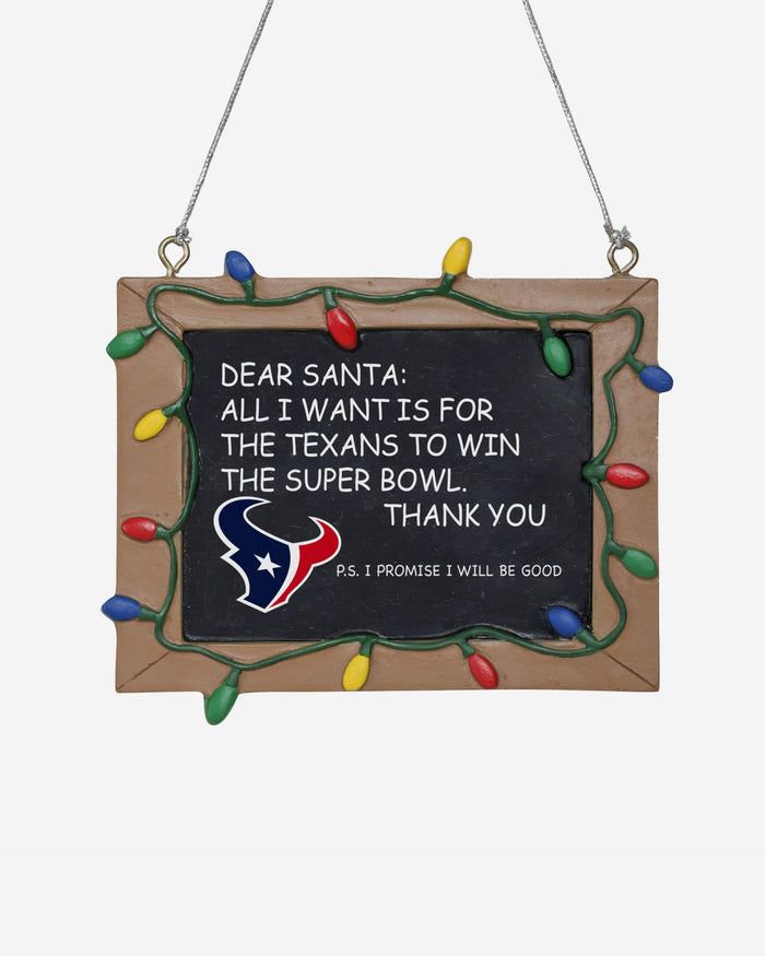 Houston Texans Resin Chalkboard Sign Ornament FOCO - FOCO.com