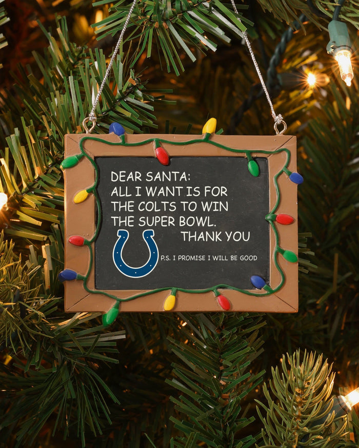 Indianapolis Colts Resin Chalkboard Sign Ornament FOCO - FOCO.com