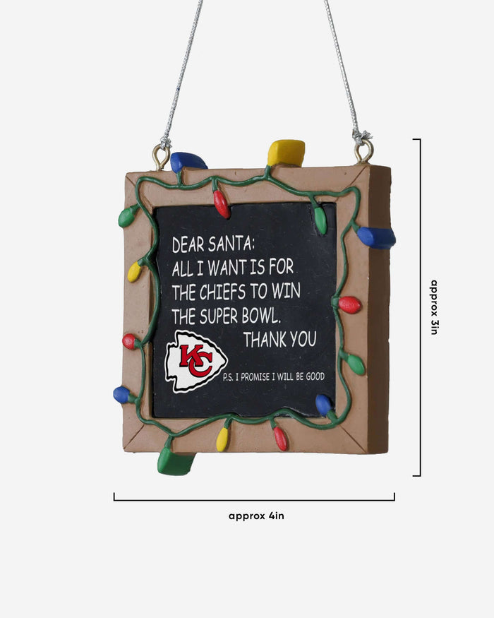 Kansas City Chiefs Resin Chalkboard Sign Ornament FOCO - FOCO.com