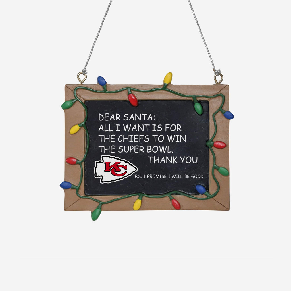 Kansas City Chiefs Resin Chalkboard Sign Ornament FOCO - FOCO.com