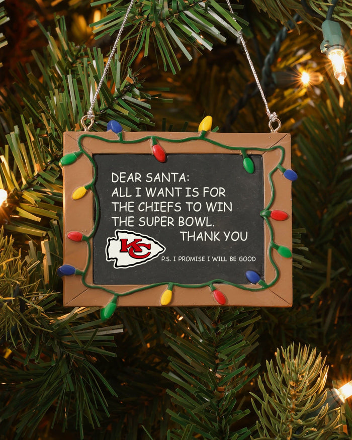 Kansas City Chiefs Resin Chalkboard Sign Ornament FOCO - FOCO.com