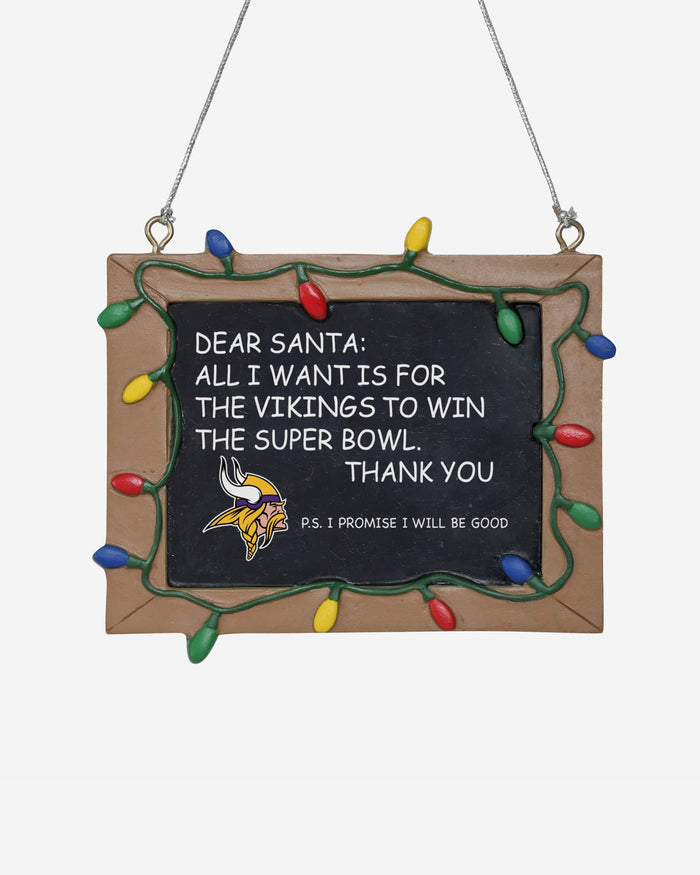 Minnesota Vikings Resin Chalkboard Sign Ornament FOCO - FOCO.com