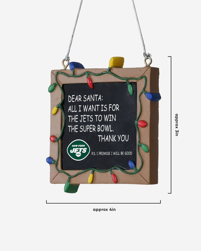 New York Jets Resin Chalkboard Sign Ornament FOCO - FOCO.com