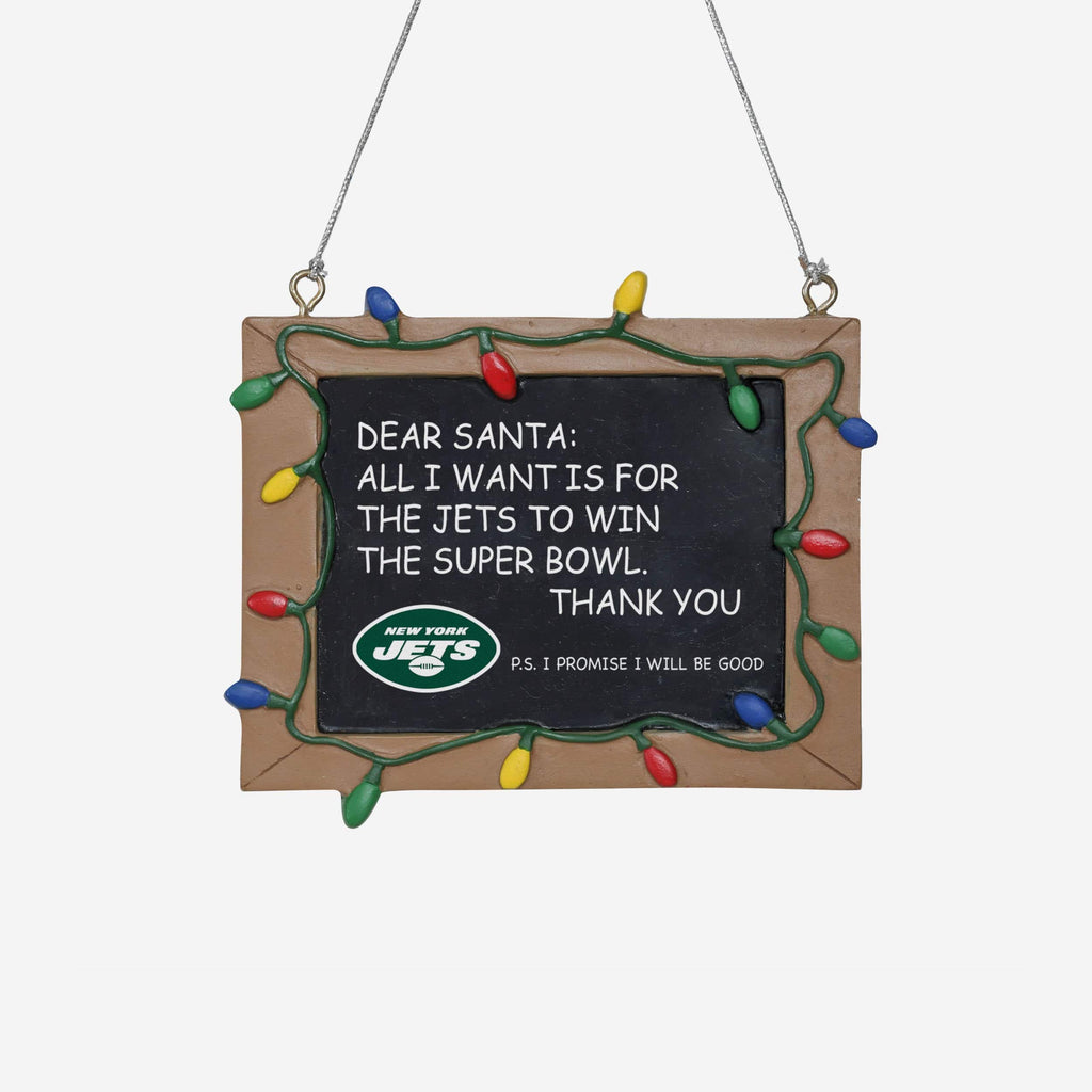 New York Jets Resin Chalkboard Sign Ornament FOCO - FOCO.com