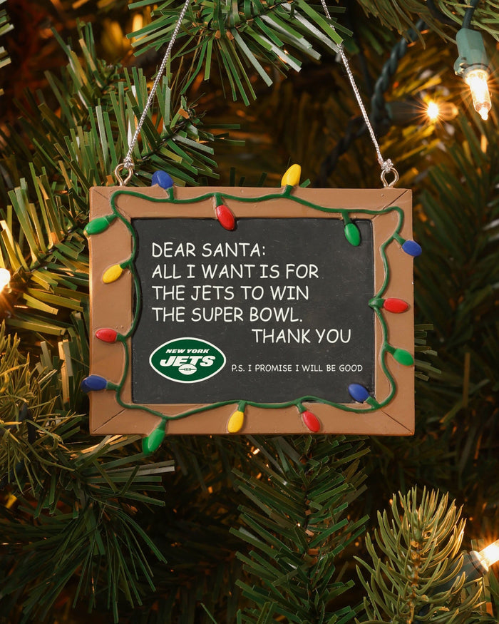 New York Jets Resin Chalkboard Sign Ornament FOCO - FOCO.com