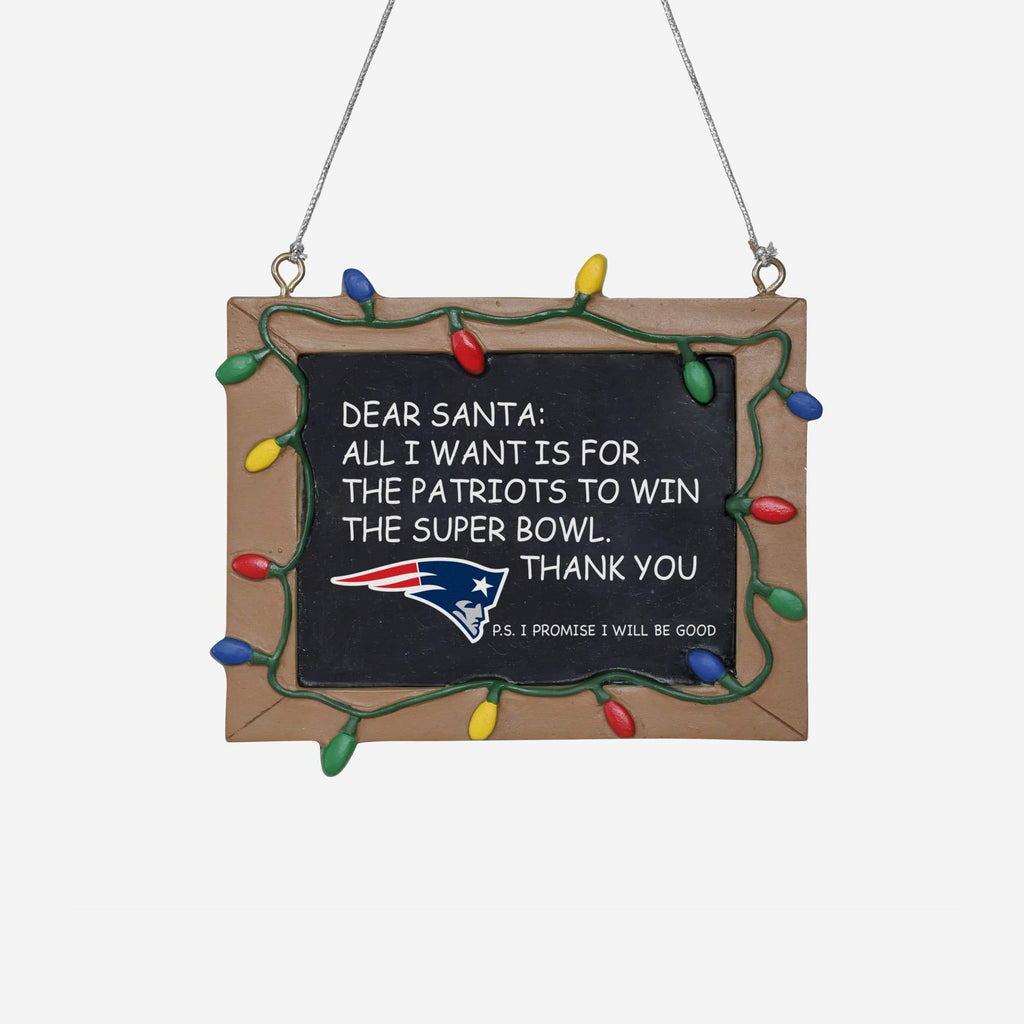 New England Patriots Resin Chalkboard Sign Ornament FOCO - FOCO.com