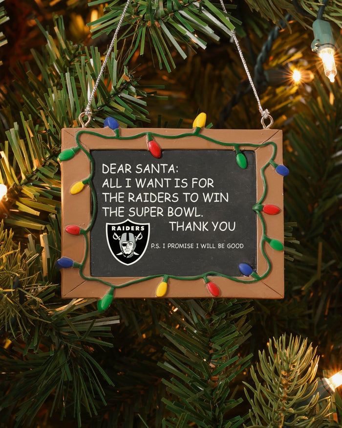 Las Vegas Raiders Resin Chalkboard Sign Ornament FOCO - FOCO.com