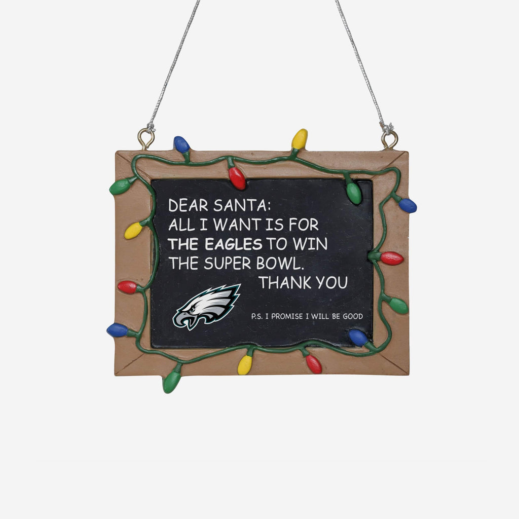 Philadelphia Eagles Resin Chalkboard Sign Ornament FOCO - FOCO.com