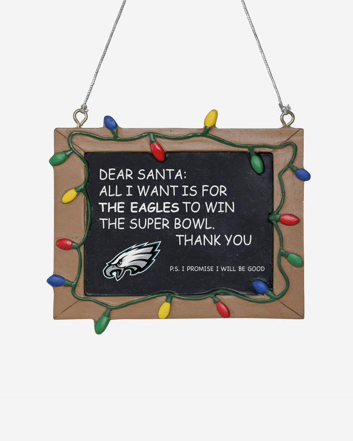 Philadelphia Eagles Resin Chalkboard Sign Ornament FOCO - FOCO.com