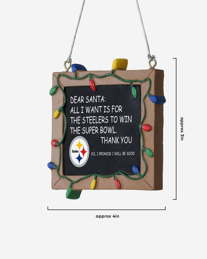 Pittsburgh Steelers Resin Chalkboard Sign Ornament FOCO - FOCO.com